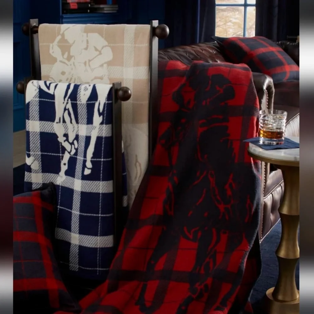 POLO Ralph Lauren Oakwood Big Pony Red Black Throw